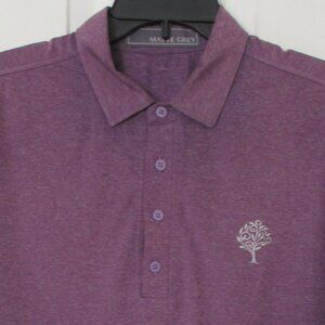 Matte Grey Mens S/S "Toscana" C.C. (CA) Purple Stretch Golf Polo Shirt - Size M